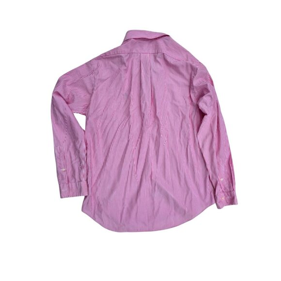 Ralph Lauren Mens Classic-Fit Button-Down Shirt Pink & White Striped Long Sleeve - Picture 2 of 5